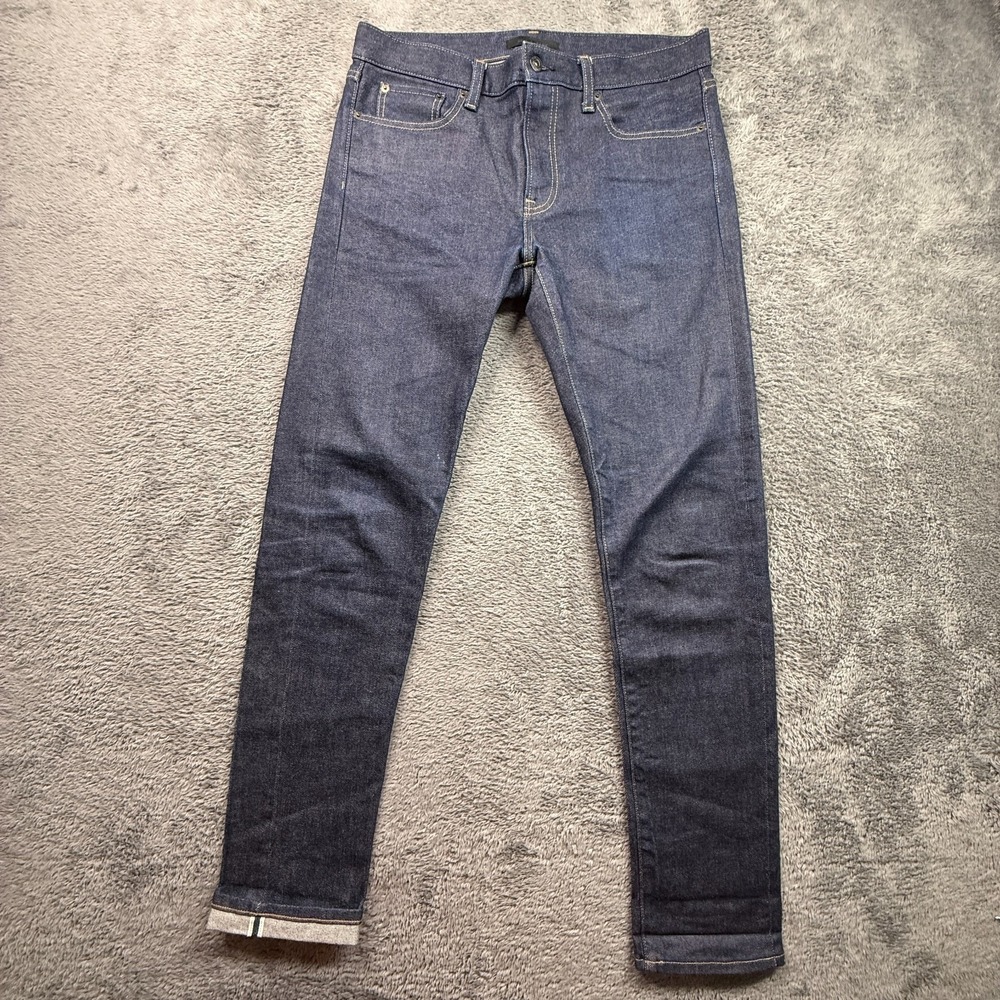 Uniqlo Kaihara Japanese Selvedge Raw Denim Jeans Slim Straight Mens 32x32